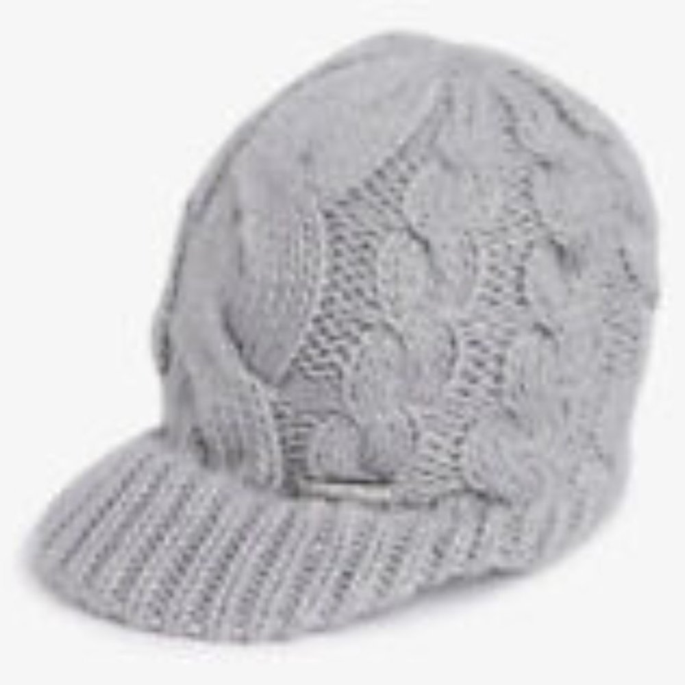 NWT Michael Kors Access Cable Knit Cap Heathered Gray